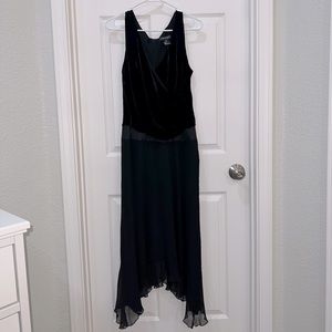 Jonathan Martin Studio black silk velvet evening cocktail dress